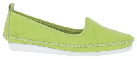 Andrea Conti Damen Ballerina Mokassin Slipper Leder klassisch Schlupf 0027449, Größe:39 EU, Farbe:Grün