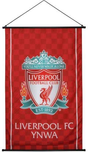 Liverpool F.C. Large Red Fabric Pennant - Liverpool Crest, YNWA - Approx 100 x 70cm - Officially Licensed Product