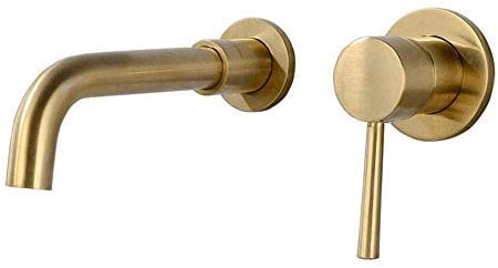 Concealed, Wall Mounted Bath taps, Wall Mounted Faucet, Modern, Bathroom Sink Taps, washbasin Multi-Function Faucet, Brushed Gold and Copper