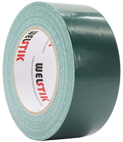 WELSTIK Professional-Klebeband grün, wasserdichtes Klebebandgewebe, farbiges Gaffer-Klebeband für Reparaturen, Heimwerken, Basteln, Verwendung im Innen- und Außenbereich, 50 mm x 41 m, grün