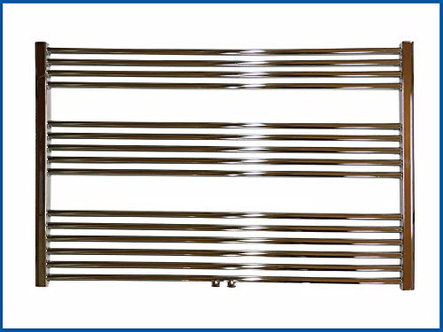 LIDYA PLUS Badheizkörper Hochglanz Chrom 1000x1000 mm Mittelanschluss | Gerade, Sondermaß, Handtuchwärmer, Handtuchtrockner