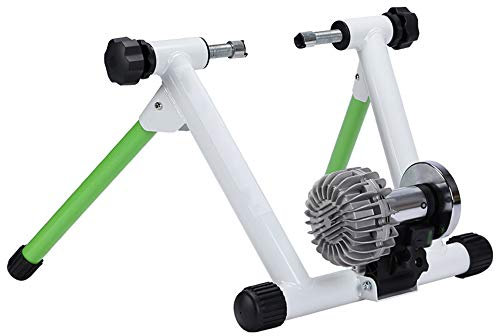ZXCVBNAS Bike Trainer-Stand, Stationäre Magnetic Bike Fahrradständer Indoor-Trainings - Noise Reduction mit Vorderrad Riser-Block für 26 -28 Mountain & 700C Rennrad