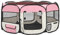 vidaXL Box per Cani Pieghevole con Borsa Trasporto Rosa 145x145x61 cm Recinto