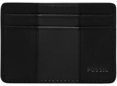 Fossil Portemonnaie pour homme Everett, cuir/PVC Trim portecarte noir 10.2 cm L x 0.6 cm W x 7.0 cm H ML4398001