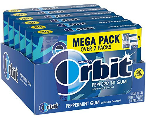 Orbit Peppermint Sugar Free Chewing Gum - 30 Piece Pack Of 6 - 32.1 Ounce (Pack Of 6)