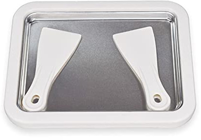 Máquina de yogur frito, bandeja pequeña de hielo frito para el hogar, máquina de hielo frita casera para niños, máquina de helado, mini máquina de yogur frito de dibujos animados (con 2 palas)