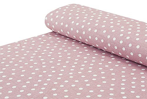Baumwoll - Jacquard Stoff Doubleface Punkte altrosa - Meterware ab 25 cm x 145 cm - Stoff zum Nähen