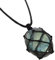 ECSiNG Collier avec Pendentif en Cristal de Labradorite Naturelle avec Cordon ciré tressé à la Main - Pierre précieuse rétro