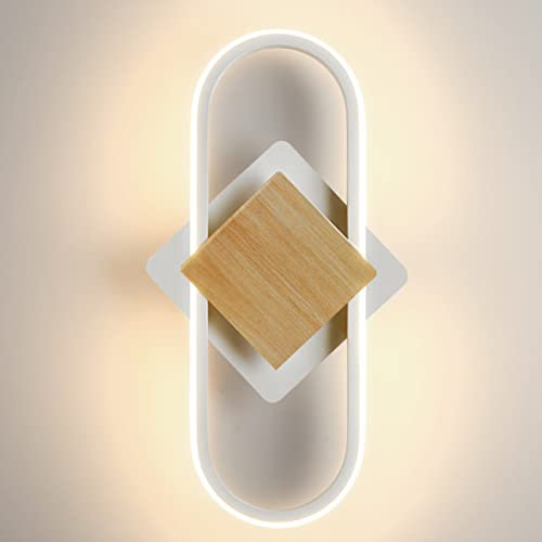 ZTWLEED LED Wandleuchte Innen,14W 1600LM Wandlampe LED Runde Neutralweiß 4000K Wandleuchte Holzmaserung für Schlafzimmer Wohnzimmer Korridor,110-240V