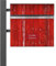 banjado® Standbriefkasten Anthrazit mit Namensschild Rote Holzlatten & Zeitungsfach/Briefkasten mit Standfuß in Anthrazit/Postkasten A4 Einwurf inkl. Montagematerial & 2 Schlüsseln