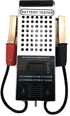 Kaiheng Battery Load Tester, Car Battery Load Tester, 6/8/12/16/24V Battery Alternator Tester Digital Voltmeter and Alligator Clips Battery Voltage Tester and Charging System