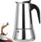 DITOSH 4 Cup Stovetop Espresso Maker Stainless Steel Moka Pot Espresso Maker Percolator Italian Coffee Maker Capable Mocha Coffee Machine Cafe Classic Maker for Home and Camping 200ml 6.6oz