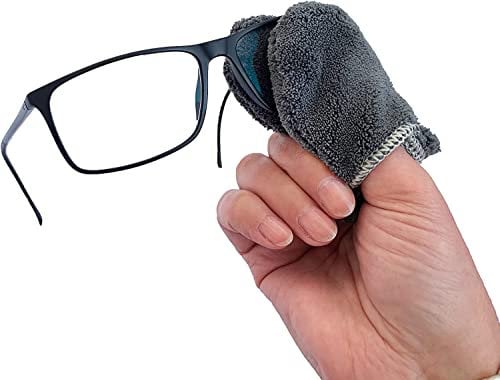 Sweyepe Brillenputztuch aus Mikrofaser - 1er-Set Mikrofaser-Fingerling, Professionelle Display-Reinigung Reinigungstuch für Brillen, Display und Kamera, Mikrofasertuch in Optikerqualität