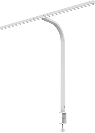 Unilux LED Schreibtischlampe Strata weiss, dimmbar, Helligkeitssensor, Klemme
