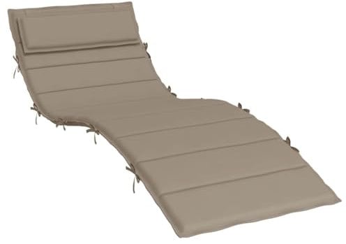 vidaXL Sonnenliegen Auflage, Liegenauflage Outdoor, Polster Auflage für Gartenliege Liegestuhl, Polsterauflage, Taupe 180x60x4cm Oxford-Gewebe