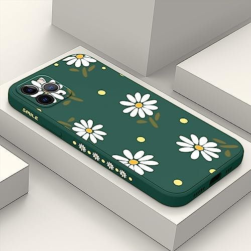 LEECG für iphone 11 Pro Max Hülle Seite kreatives Design Drucke Schlanke Weiche Schützende Handyhülle iphone 11 Pro Max 6,5 Zoll-Gänseblümchen Grün