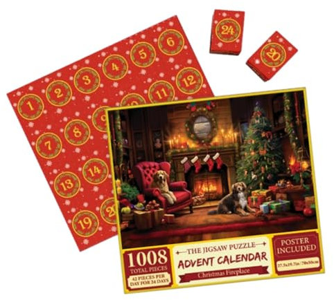 predolo Christmas Jigsaw Puzzle Adults Puzzle Games Home DecorationFunny Puzzle Advent Calendar 2023 Educational Toys, Xmas Scene Dogs