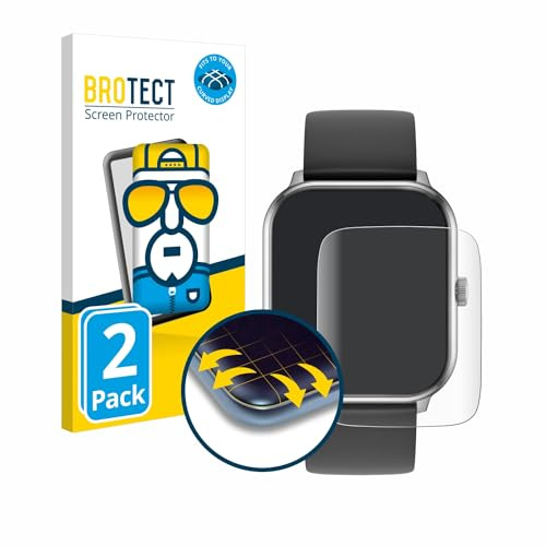 BROTECT Schutzfolie für Ice-Watch ICE smart 1.0 1.85 | 2 Stück Transparenter Displayschutz Made in Germany Klare Full-Screen Folie Full-Cover 3D Curved Montage Kit