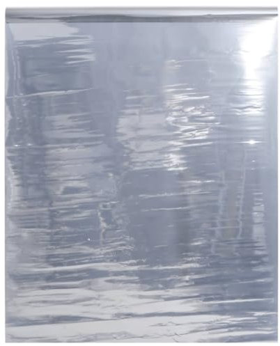 vidaXL Sonnenschutzfolie, Folie für Schlafzimmer Küche Wohnzimmer, Fensterfolie mit Spiegeleffekt, Sichtschutzfolie Spiegelfolie, Statisch Reflektierend Silbern PVC