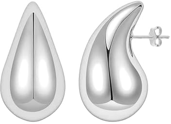 LeCalla 925 Sterling Silber Teardrop Ohrringe für Frauen | Frauen Tropfen & Baumeln Ohrringe | Leichtgewichtige hohle Wassertropfen-Ohrstecker Trendy Schmuck