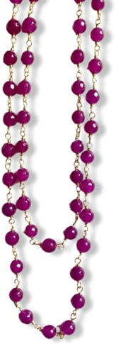 Collana lunga in pietrine dure (Fucsia)