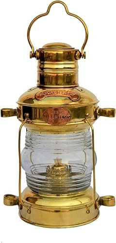 Antike Messing-Lampe, Vintage-Messing-Öllampe, Laterne, nautisches Schiff, Boot, hängende Öllaterne, Lampe, Heimdekoration, Weihnachten