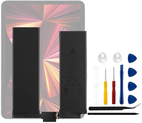 Vvsialeek Neu A2369 Tablet Ersatz Akku Kompatibel Für iPad Pro 11 2021/2022 4th Gen,Kompatibel mit iPad Pro 11 3rd Gen 2021 Series A2301 A2377 A2459 A2460 mit kostenlosem Toolkit