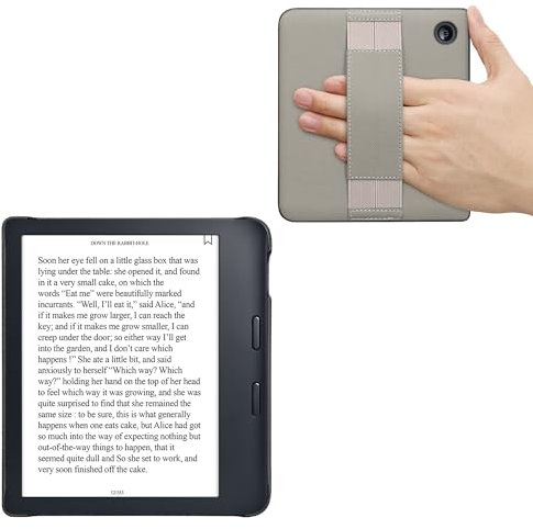 kwmobile Coque Compatible avec Kobo Libra 2 Coque - Coque pour Liseuse Électronique avec Fonction Support - Gris