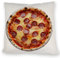Fast Food Salami Pizza Kissen mit knusprigem Rand geschmolzenem Käse und Salamischeiben Perfektes Design für Pizza-Liebhaber