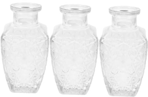 ABOOFAN 3 Pièces Bouteille De Vin Mini-vases Bouteilles De Vin Rouge Vase Bouteille Hydroponique Vase Cruche Vase à Fleurs en Vases Anciens Flacon pour Whisky Transparent Un Verre