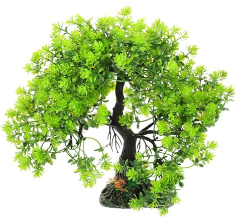 BUGUUYO Aquarienverzierung Bonsai-Baum- Aquarium Baum Aquarium-Bonsai-Baum Anlage Aquarium kunstpflanze Artificial Tree dekobäume Aquarienbaum Dekorationen für Aquarien Green