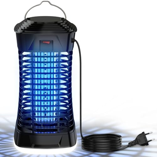 Loowoko Lampara Antimosquitos Exterior, Matamoscas Electrico Interior,4200V Mata Mosquitos Electrico Exterior, Antimosquitos Electrico, Atrapa Mosquitos, Lampara Mosquitos, Lampara Mata Insectos