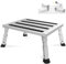XARILK Taburete plegable ajustable para caravana, autocaravana, SUV, escalón de metal resistente con capacidad para 350 kg, antideslizante y plegable, 3 niveles de altura (18-24 cm), portátil para