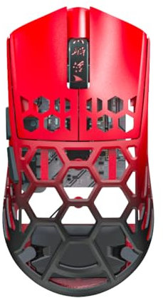 Darmoshark M2 Wireless Maus Bt5.0 2,4 G 4khz-EmpfäNger Wired Tri-Mode Wiederaufladbare Gaming-Maus-Leichte Design 26000 DPI Einstellbares Ergonomisches Design Mit GroßEr KapazitäT (Rot & Schwarz)