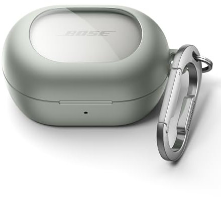 SURITCH Magnetic Case Compatible with Bose New QuietComfort Earbuds (2024),Rugged Bumper Shockproof Protective Headphone Cover with Secure Lock & Cleaning Kit & Carabiner Keyring(Green)