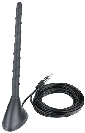 Superbat Car Stereo AM FM Radio Antenna, Universal Roof Mount Antenna Replacement with Mount Base 5m Extension Cable for Vehicle Car Truck Boat Stereo Receiver Head Unit