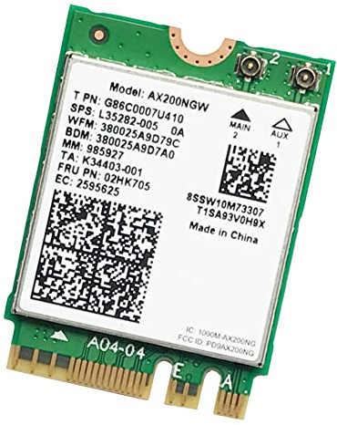 Correa Netzwerkkarte WiFi-Karte AX200 AX200NGW M.2 NGFF Bluetooth 5.0 WiFi 6 2.4G/5G 802.11Ac/Ax