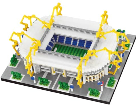 Architecture Model To Build With Mini Blocks, Realistic Football Field Design. World Elite Stadiums Collection. Football Stadium In Dortmund, Westphalia, Germany.