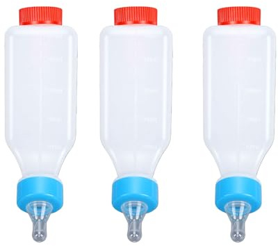 ZJchao Lamb Nursing Bottle Lamb Milk Feeder Feeding Bottle 3-Pack 500ml Plastic Hanging Design with Non-Slip Frosted Treatment for Lambs Goat Kids Sheep