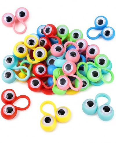YIPFEN Marionnettes à Doigts Yeux 20 Pièces, Jouets en Plastique Coloré pour Enfants, Parfait pour Cadeaux Fête Anniversaire, Halloween, Noël & Sacs Surprises.