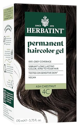 Herbatint Permanent Herbal Haircolor Gel, 4C Ash Chestnut, 4 Ounce