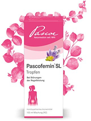 Pascoe Pascofemin SL Tropfen, bei Störungen der Regel, 100 ml | Homöopathisches Arzneimittel, hormonfreie Unterstützung bei Menstruationsbeschwerden, 100 ml, Original Pascoe Naturmedizin