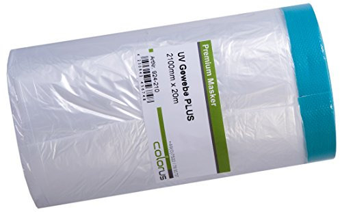 Colorus Masker Tape PLUS UV Gewebe 20 Meter mit 210 cm Abdeckfolie - Tape Folien Klebeband - Maskerband - Gewebemasker ? Abdeckband