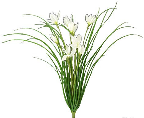 creativ home Kunstpflanze Gras - WILDKROKUSBUSCH mit 9 Krokus - Blüten. Ca 43 cm. In WEISS-40