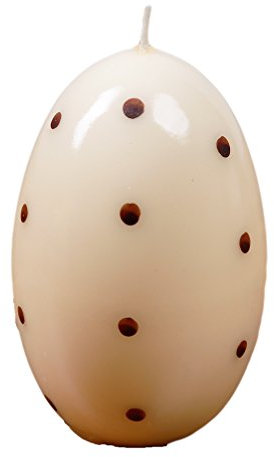 RAK Kerze Osterei Deko Osterkerze 329 großes Ei Creme Punkte braun 80/120