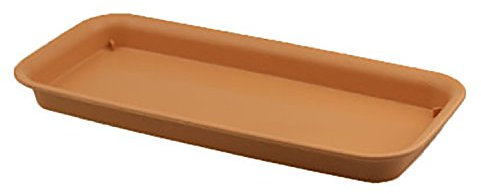 rescozy Bandeja rectangular de plástico para macetas de 12 pulgadas (longitud exterior), color marrón claro