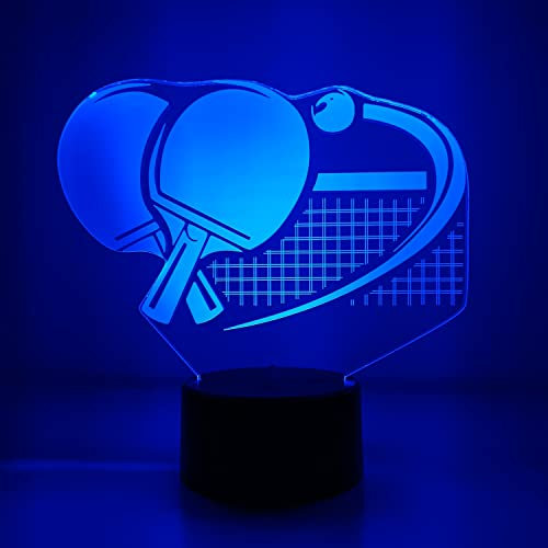HPBN8 Ltd 3D Tischtennis LED Lampen Tolle 7 Farbwechsel Acryl berühren Tabelle Schreibtisch-Nacht licht mit USB-Kabel für Kinder Schlafzimmer Geburtstagsgeschenke Geschenk
