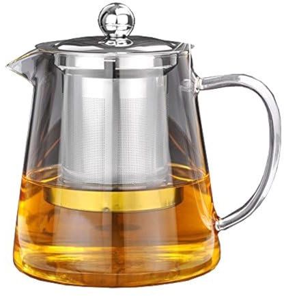 OBOR Glass Tea Pot With Infuser for Blooming and Loose Leaf - Small 450ml/15oz for Home/Office