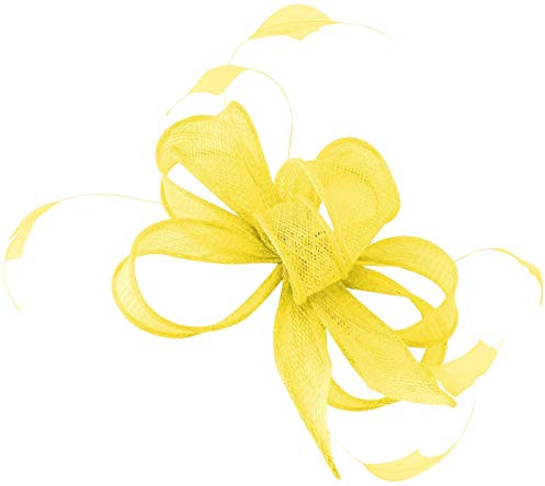 Hawkins Collection Sinamay Fascinator mit Schlaufen und Blättern, gelb, 1 count (Pack of 1)