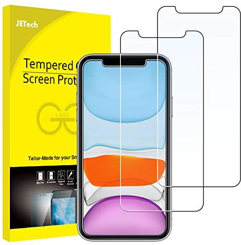 JETech Protector de Pantalla para iPhone 11 y iPhone XR 6,1, Vidrio Cristal Templado, 2 Unidades
